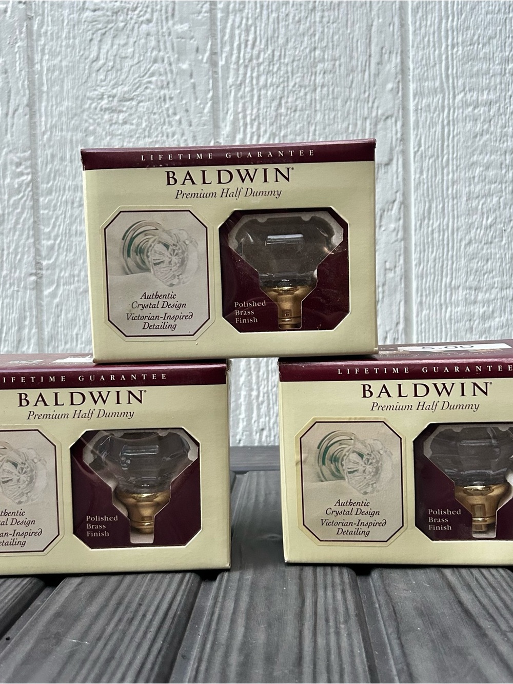 Set of 3 Baldwin Crystal Knob 5800.030.IDMRD Half Dummy